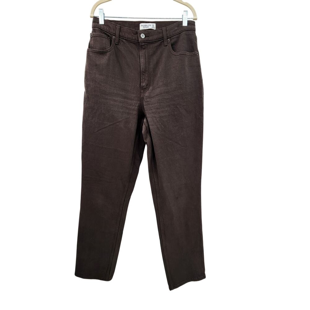 Abercrombie & Fitch Curve Love The 90s Straight Ultra High-Rise Brown Jean 30 10